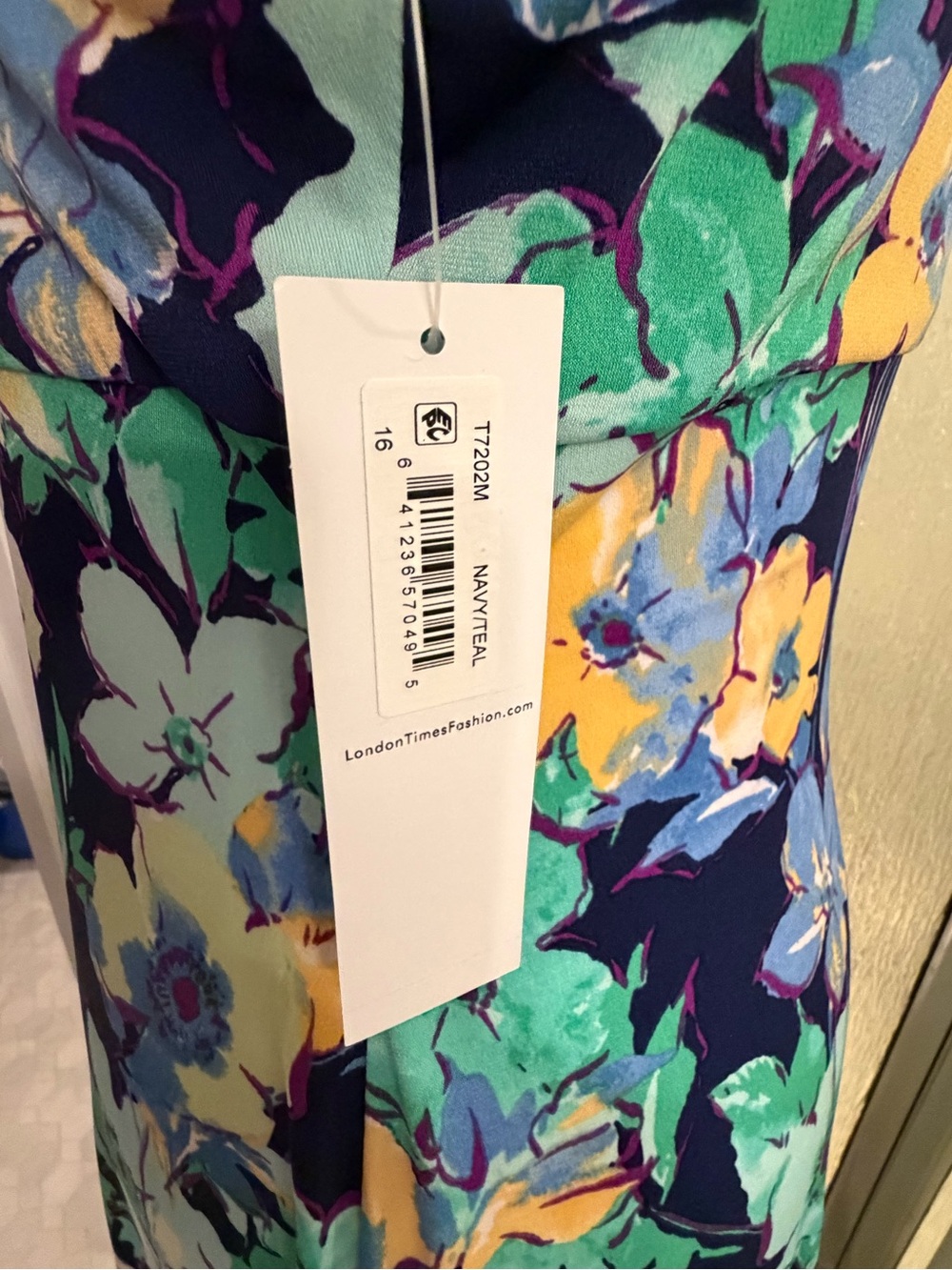 London Times Keyhole Pleat-Neck A-Line Dress $60 BNWT - Picture 6 of 13